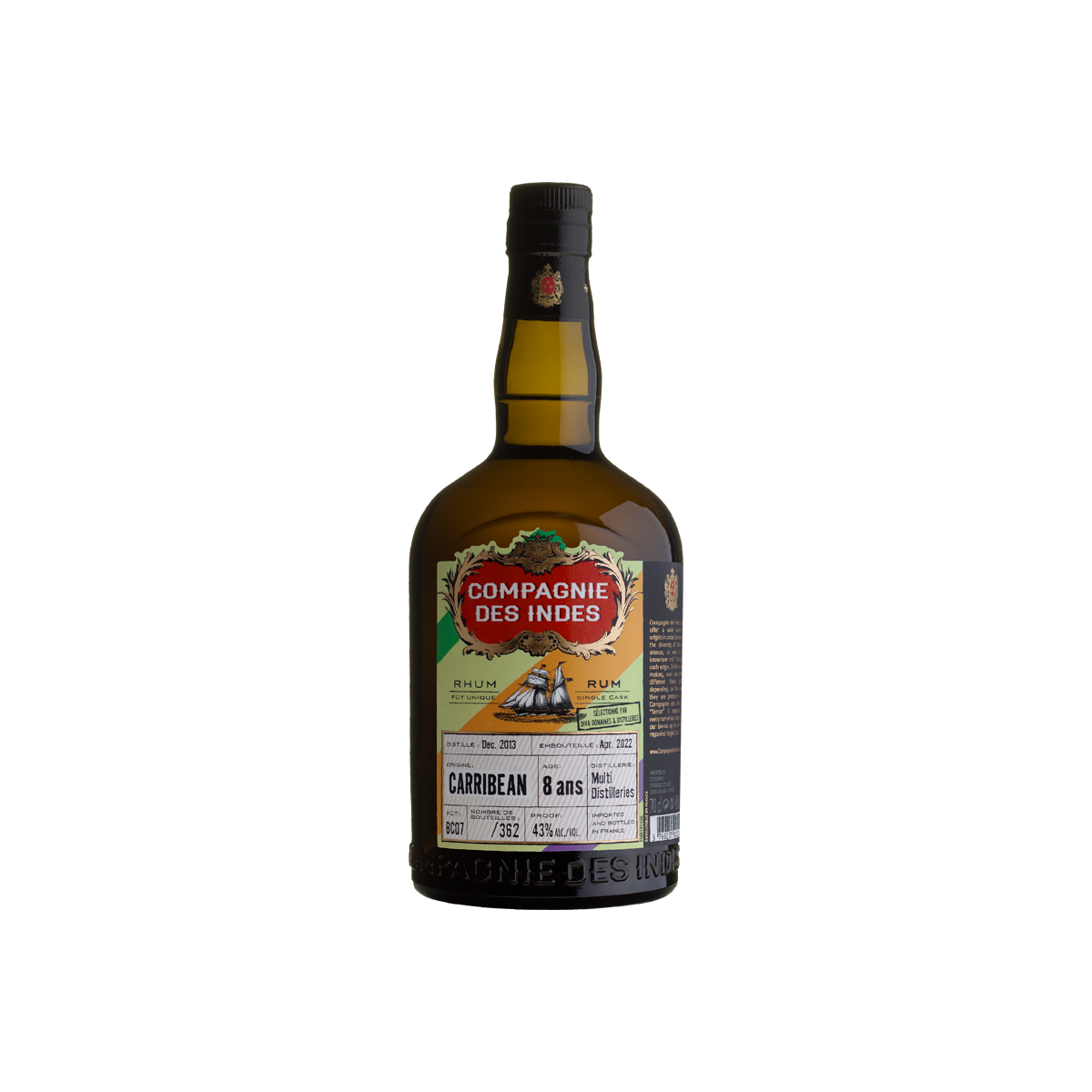 Compagnie des Indes Caribbean 8 ans Multi Distilleries Rhum 43%